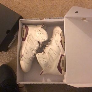 Maroon Jordan 6s